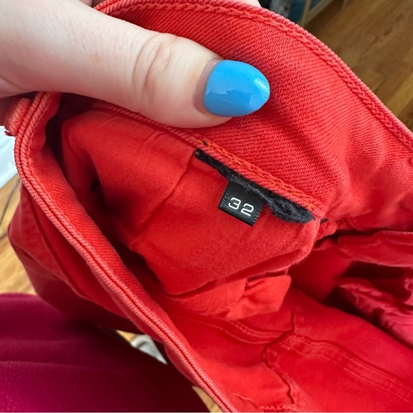 VINCE | Geranium Red Orange Skinny Ankle Jeans Size 32 Women's - Picture 6 of 6